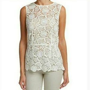 CAbi Needle Lace Peplum Waist Shell Shirt …